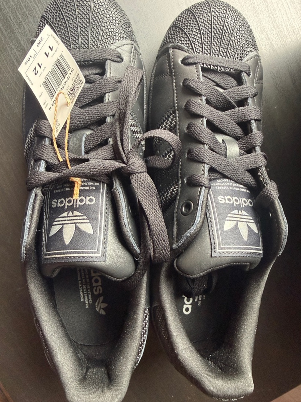 adidas Black Low-Top Shell-Toe Sneakers